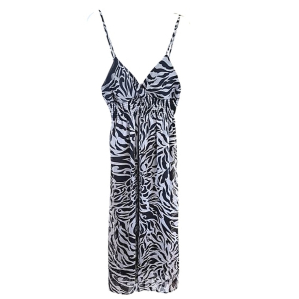 She's Cool Black and White Zebra Print Maxi Dress Size Large - Picture 7 of 10